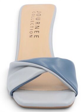 🆕 Journee Collection AYLIA CLEAR HEELED SANDALS Blue